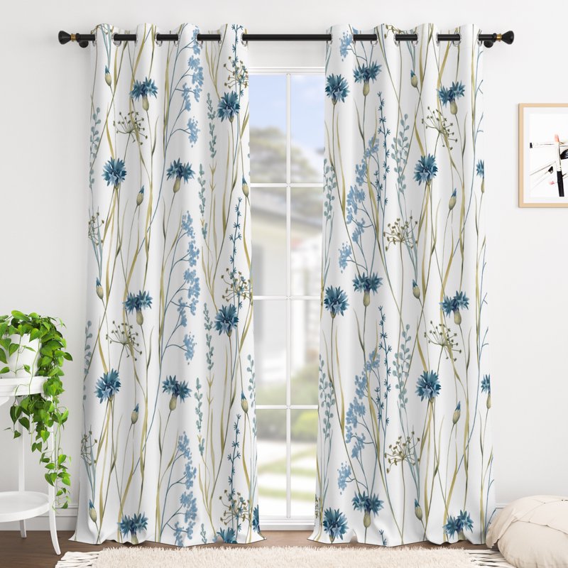 Blackout Curtains Grommet Top Window Drapes for Bedroom Living Room - 2 Panels
