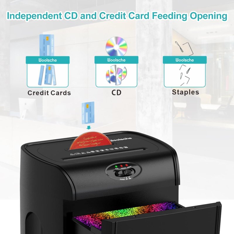 Cross Cut Paper Shredder 16-Sheet with 4.76-Gallon Bin, Security Level P4 Office