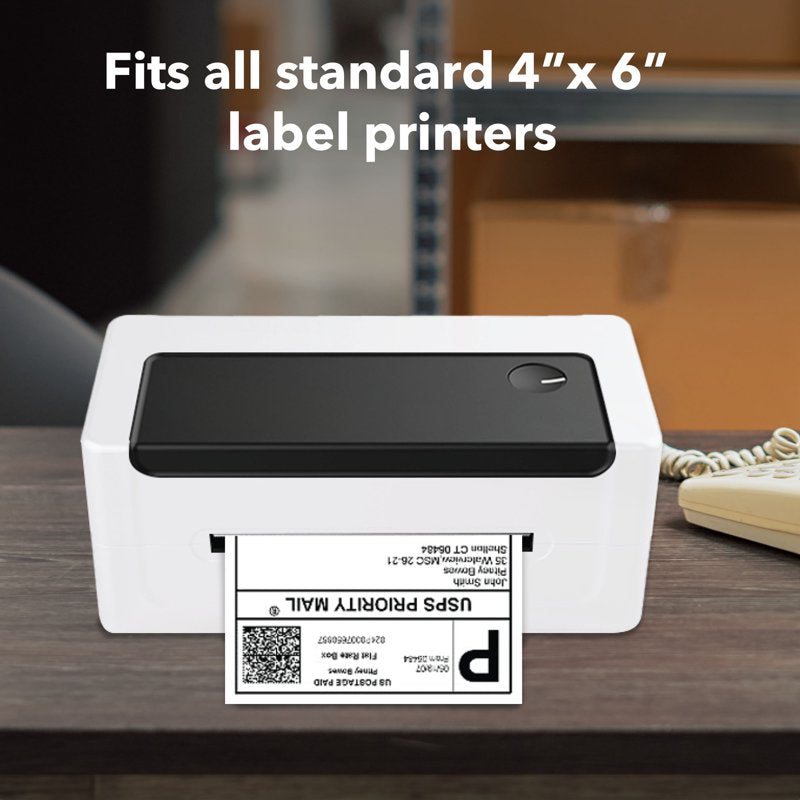 4x6 Shipping Labels - 500 Fanfold Direct Thermal Labels with Ultra-Strong Adhesive