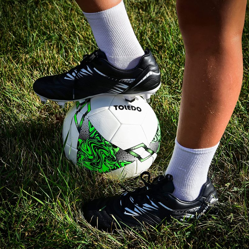Vizari Men’s Valencia SG Soft Ground Soccer Cleats – Black White (Variation: Black White)