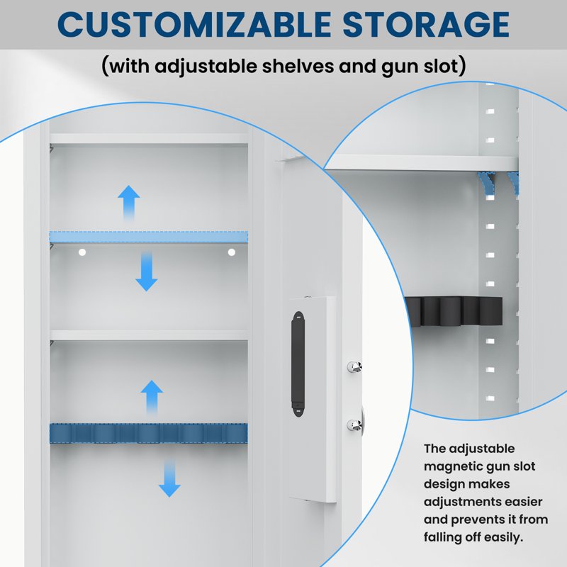 Wall Safe Hidden Gun Safe with Dual Alarm & Silent Mode - In Wall Security Safe