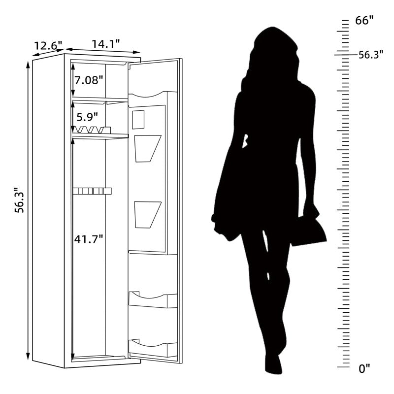 Large Gun Safe with Removable Shelves & Pistol Racks - Secure Storage