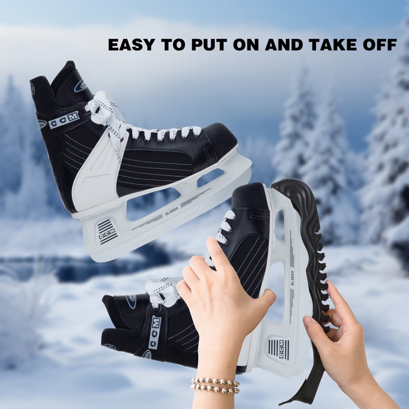 Adjustable Ice Skate Blade Guards Protector - Rubber Hockey & Figure Skates