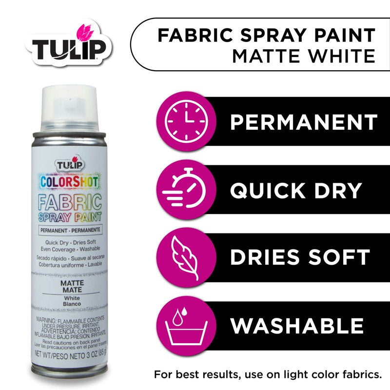 Fabric Spray Paint - Quick-Drying Permanent Color for Textiles, 3 oz Aerosol
