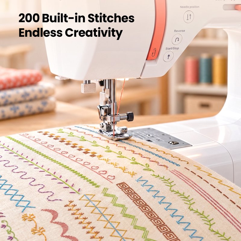 Computerized Sewing Machine with 293 Stitches LCD Screen & Extension Table