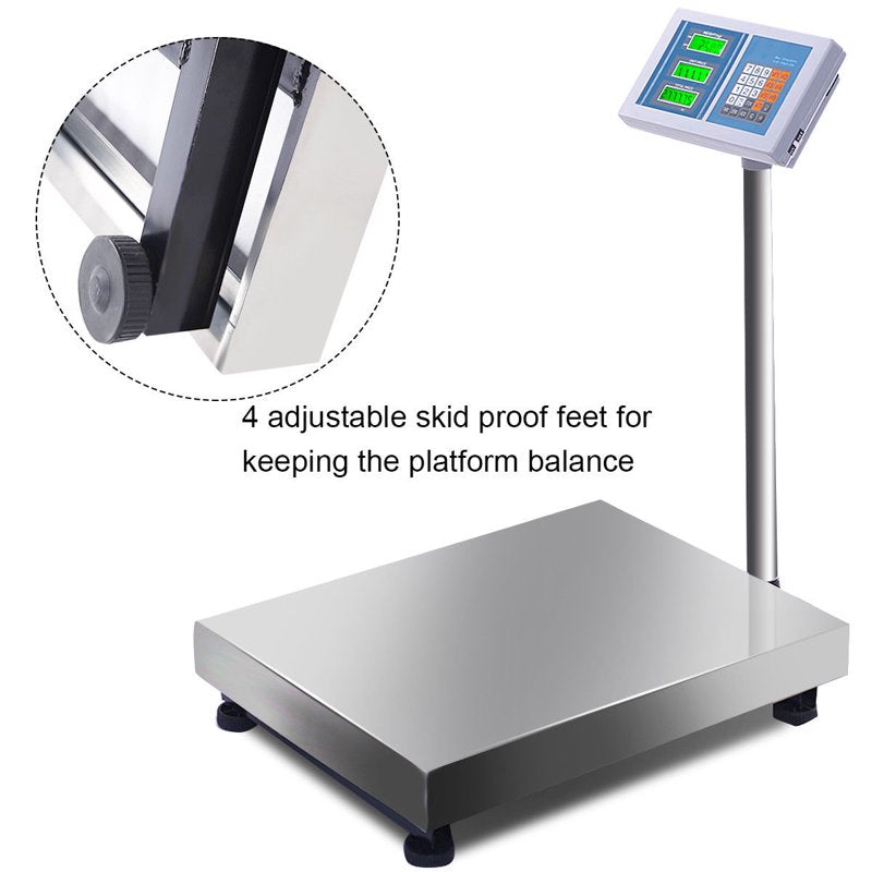 Digital Postal Floor Scale 660lbs Capacity Heavy Duty Industrial Weighing Platform