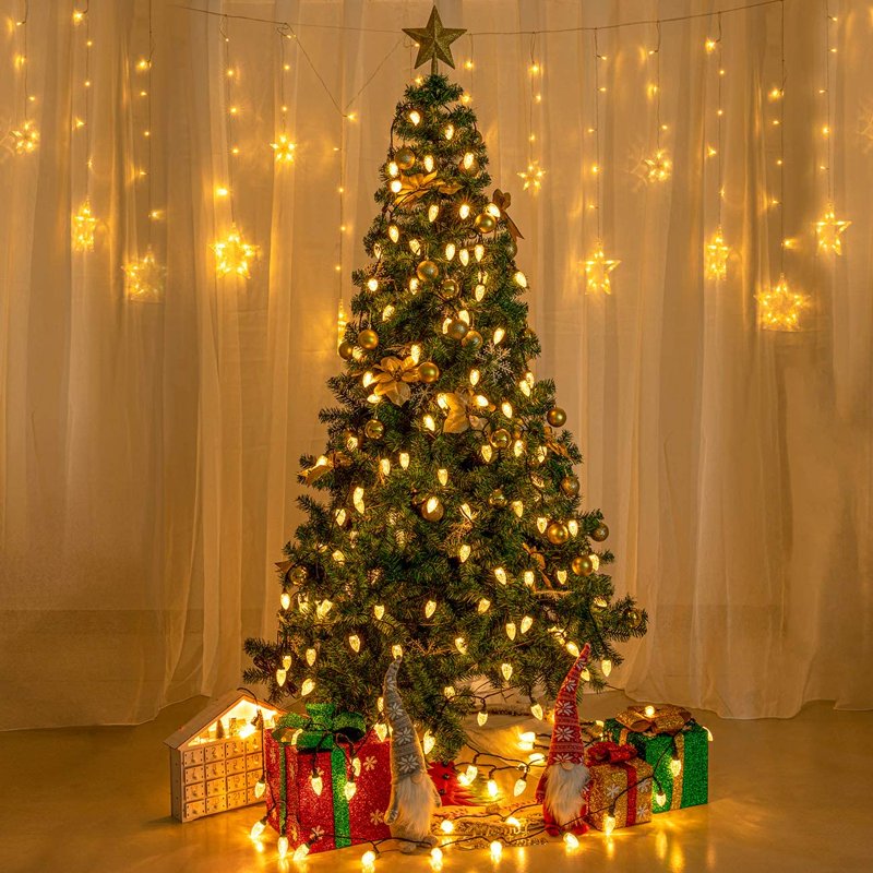 81 Ft Outdoor Indoor Christmas String Lights with 8 Modes Waterproof Extendable LED Pine Cone Decor