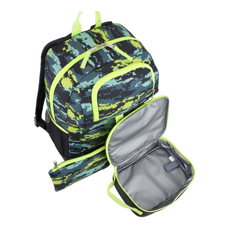 Unisex 4-Piece Backpack Set with Lunch Box Shoe Pouch & Storage - Multiple Colors