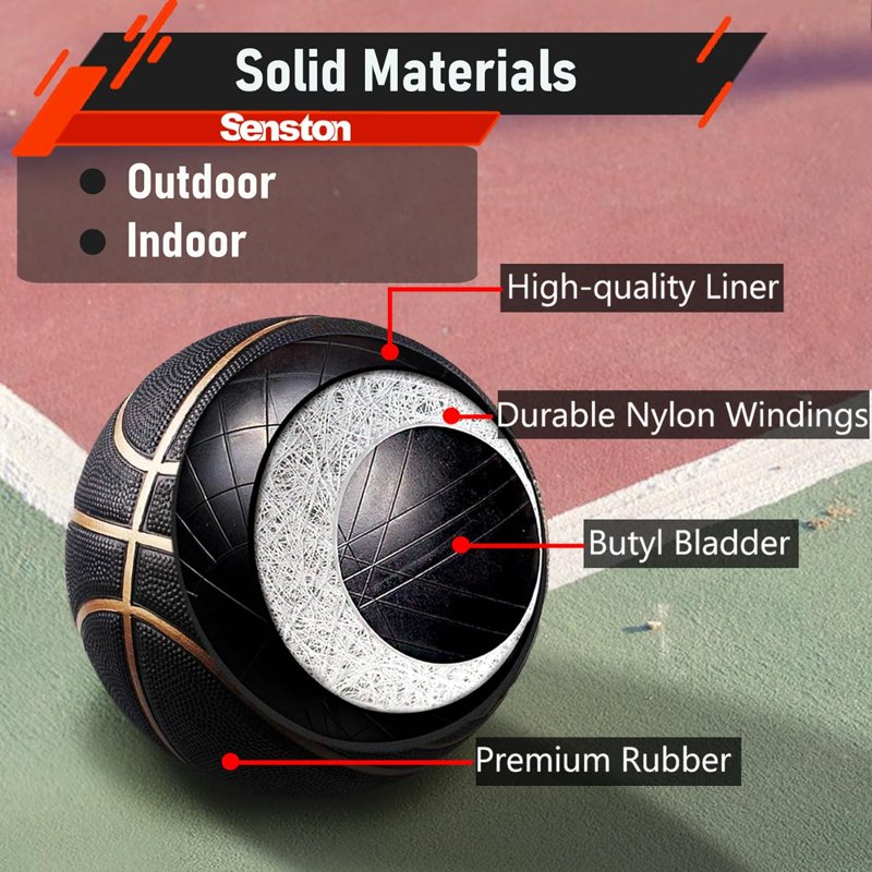 Size 7 Basketball 29.5 Inch with Pump - Indoor Outdoor Play Equipment