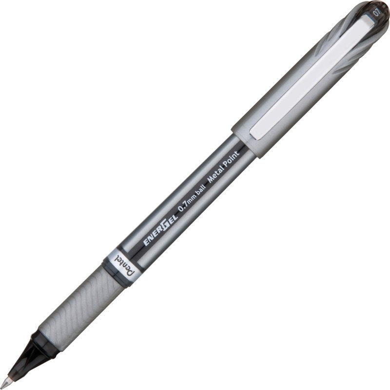 Gel Pen 0.7mm Medium Line Black Ink Cap Pen Pack of 12