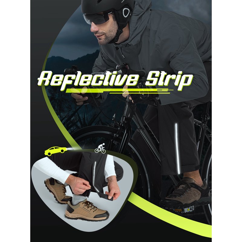 Off Road Ventures Mens Rain Pants Waterproof Windbreaker - Black 40X32