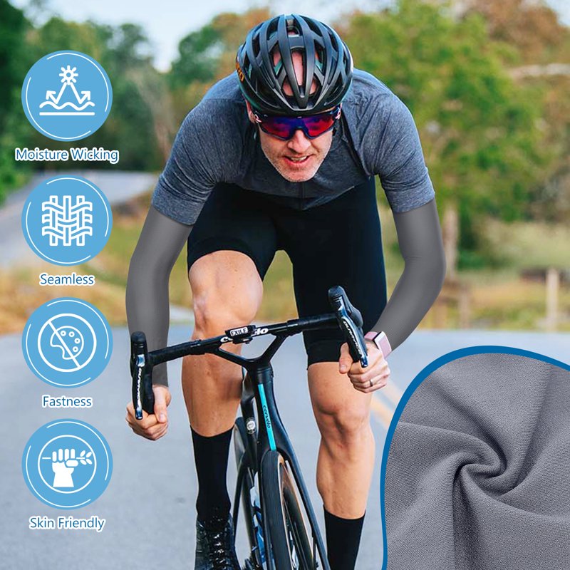Sun Protection Arm Sleeves for Men Women - Cooling, UV Block, Compression