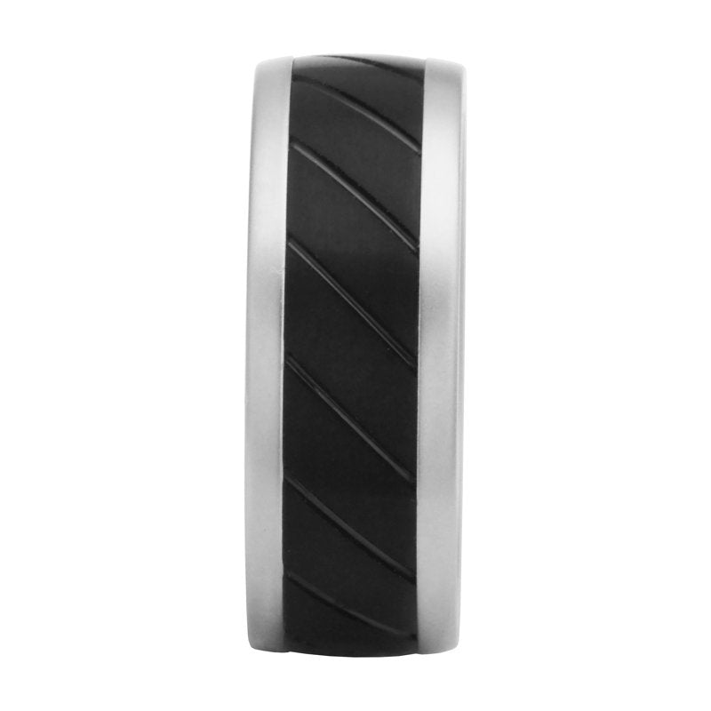 Men's Wedding Bands Tungsten Titanium 8mm Matte Finish Comfort Fit Ring
