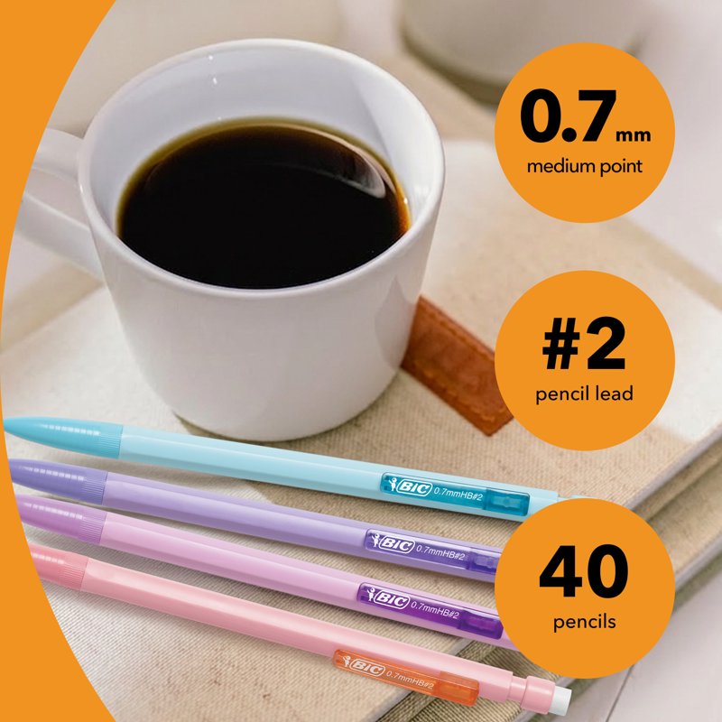 Pastel Mechanical Pencils 0.7mm - 24 Pack for School & Art