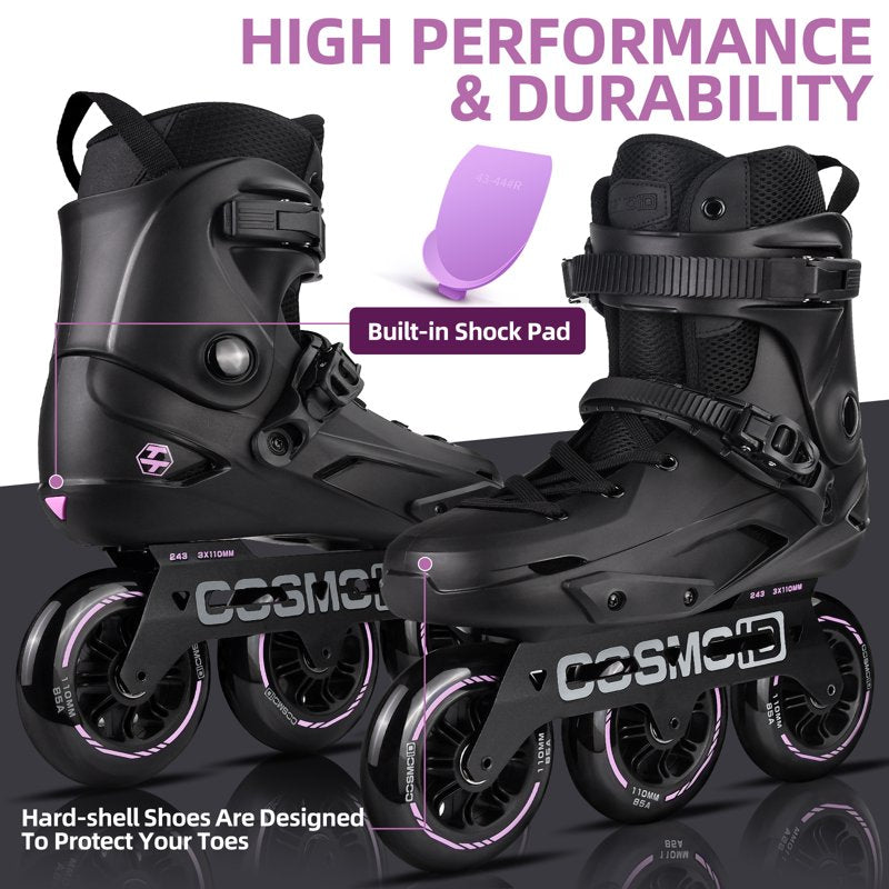 High Performance Inline Skates for Adults - 110mm Speed Wheels, Metal Frame, Indoor Outdoor Fitness