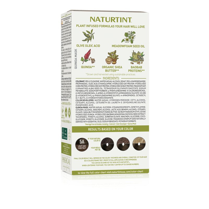 Naturtint Permanent Hair Color Kit - Light Ash Chestnut, Natural & Vegan-Friendly