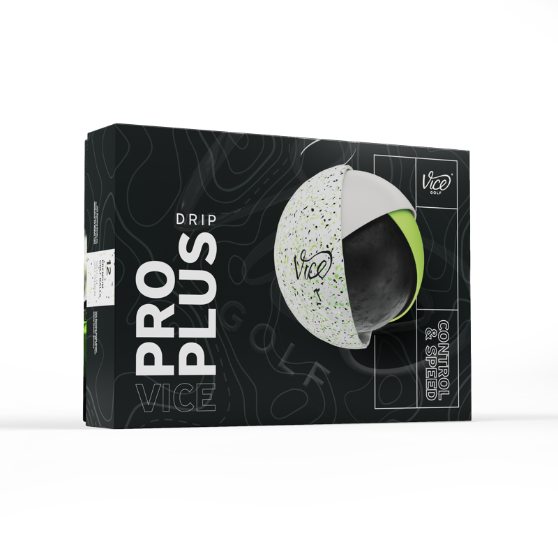 (2 Pack) Vice Pro Plus Golf Balls, Drip Lime