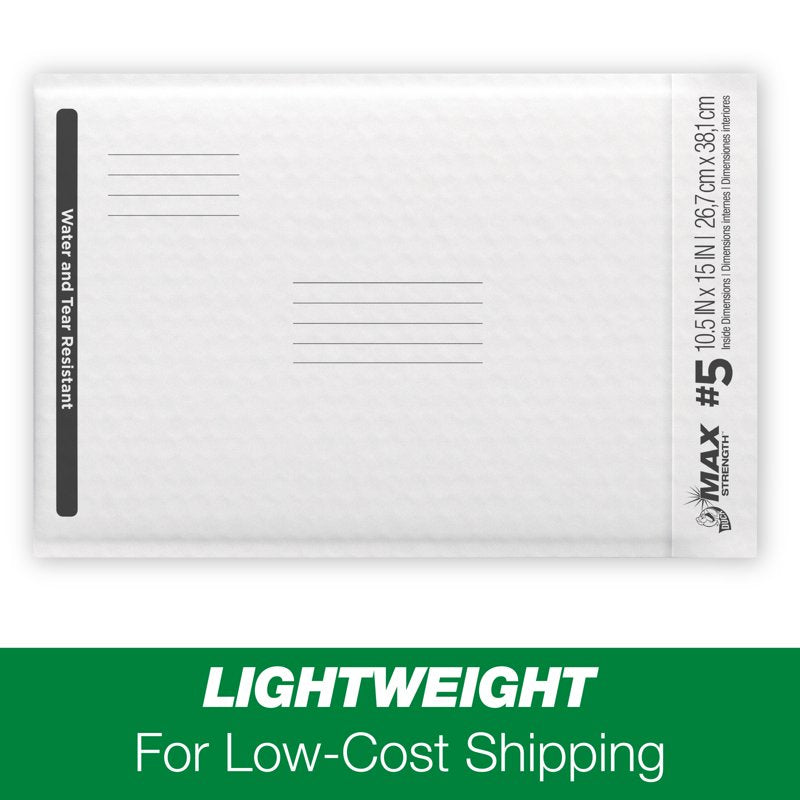 Self-Sealing Poly Bubble Mailers 10.5x15 White Pack of 8