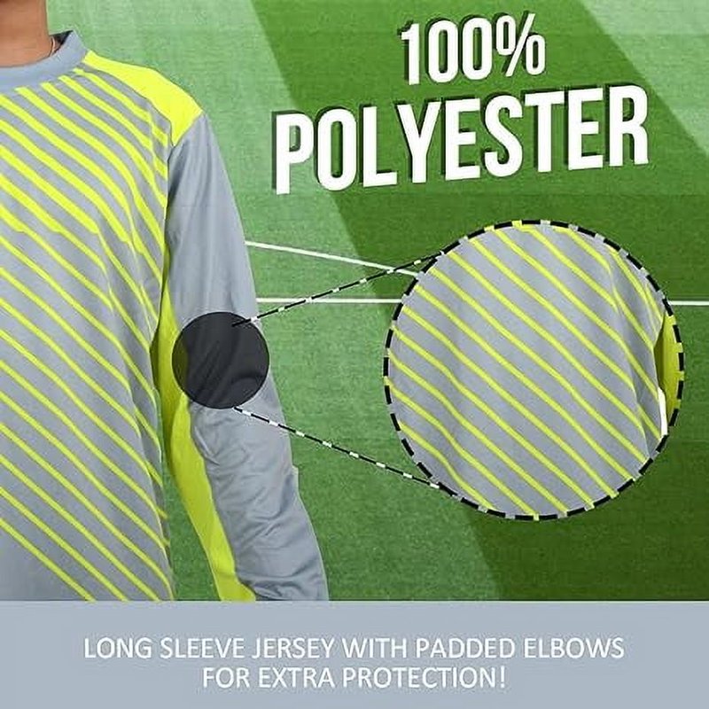 Vizari Elbow Padded Arroyo Soccer Goalkeeper Jersey - Youth XL YL Green/Yellow