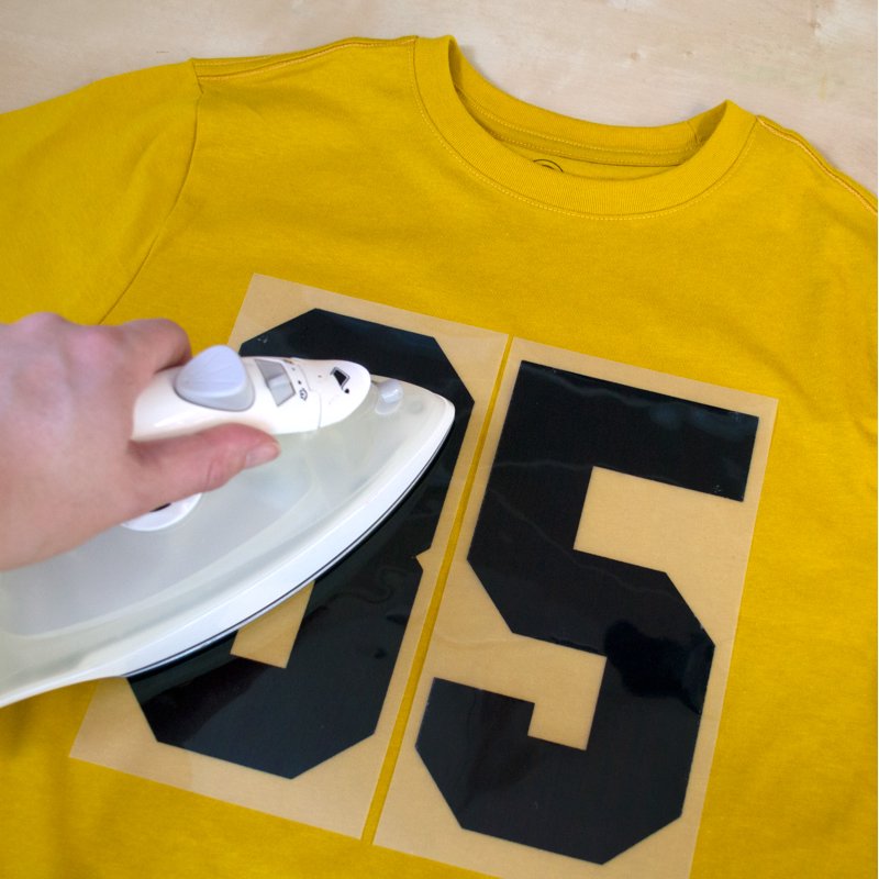 8-Inch Black Vinyl Iron-On Numbers for Fabric Personalization, 10 Sheets