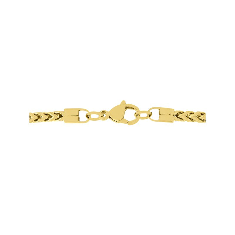 Men's Gold-Tone Stainless Steel Franco Chain Necklace 3mm - Multiple Lengths & Colors