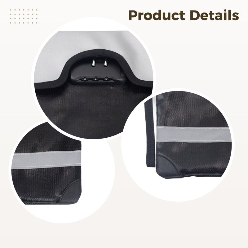 Fireproof Waterproof Document Bag with Lock 13.8x10.2in - Heat Resistant Safe for Travel & Home
