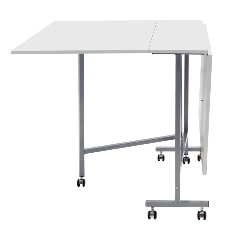 Folding Craft and Sewing Table with Casters - Adjustable Work Surface