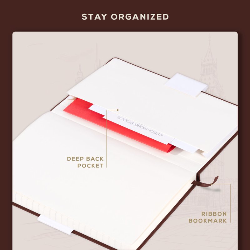 A5 Linen-Like Leather Journal Notebook with 160 Pages, Gift Box Included