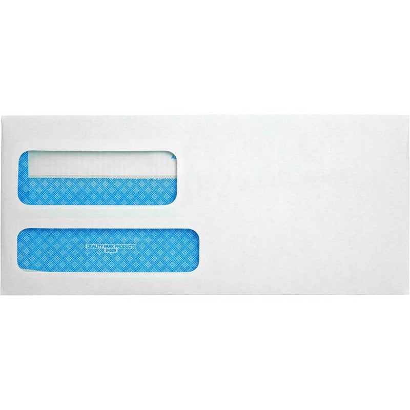 Double-Window Security Envelopes #9, 3 7/8" x 8 7/8", White, Box of 500