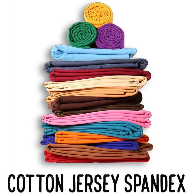 Cotton Spandex Jersey Fabric 10 oz - 4-Way Stretch, 60" Wide for Garments