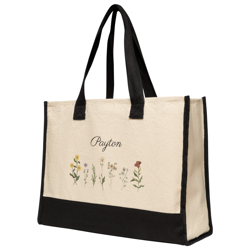 Personalized Cotton Canvas Tote Bag - Natural Eco-Friendly Reusable Bag