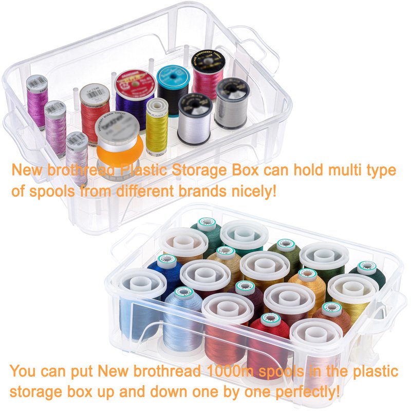 Embroidery Thread Set 40 Colors 500m Each with Storage Box for Sewing Machines