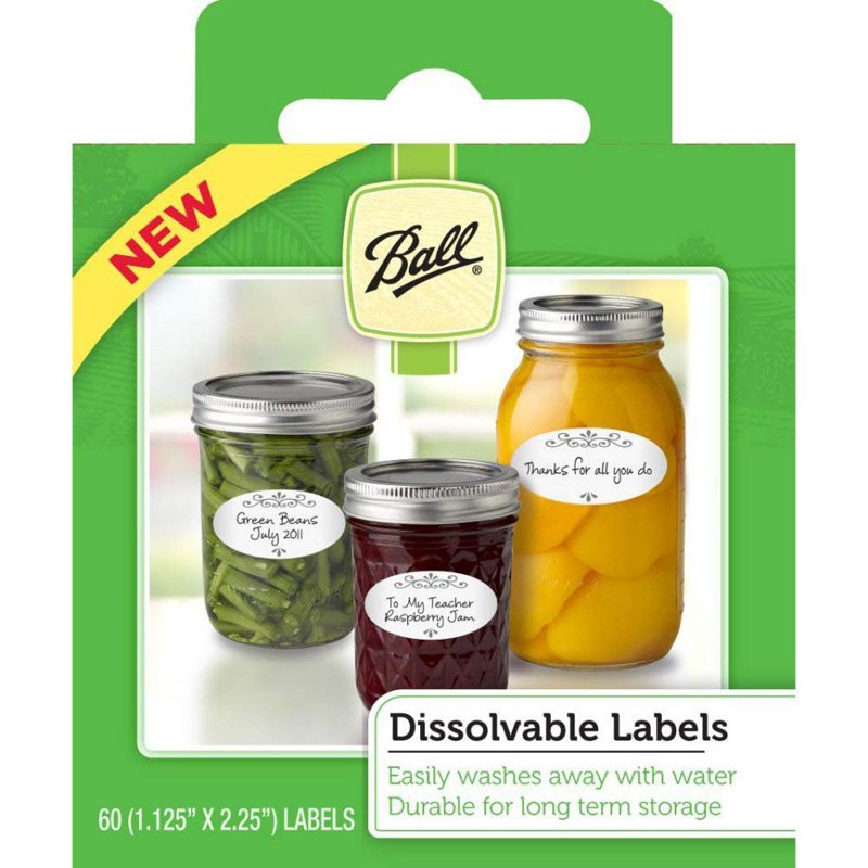 Dissolvable Canning Labels - Water-Soluble Jar Labels, 180-Pack