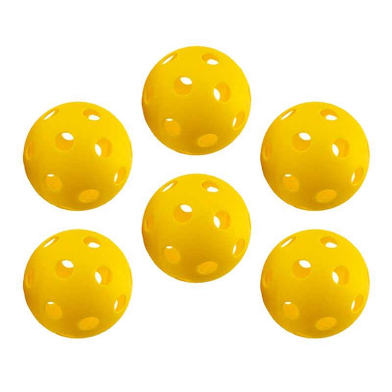 Indoor Pickleball Balls 74mm 26-Hole Tournament-Grade | 6 Yellow