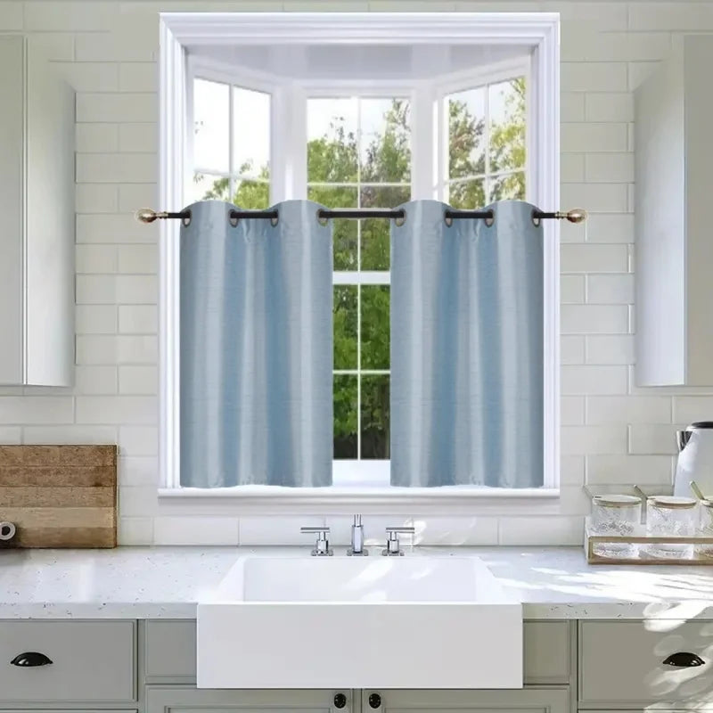 Short Window Curtain Panels with Grommet Top - Foam Backed 28x36 Inches - Multiple Colors