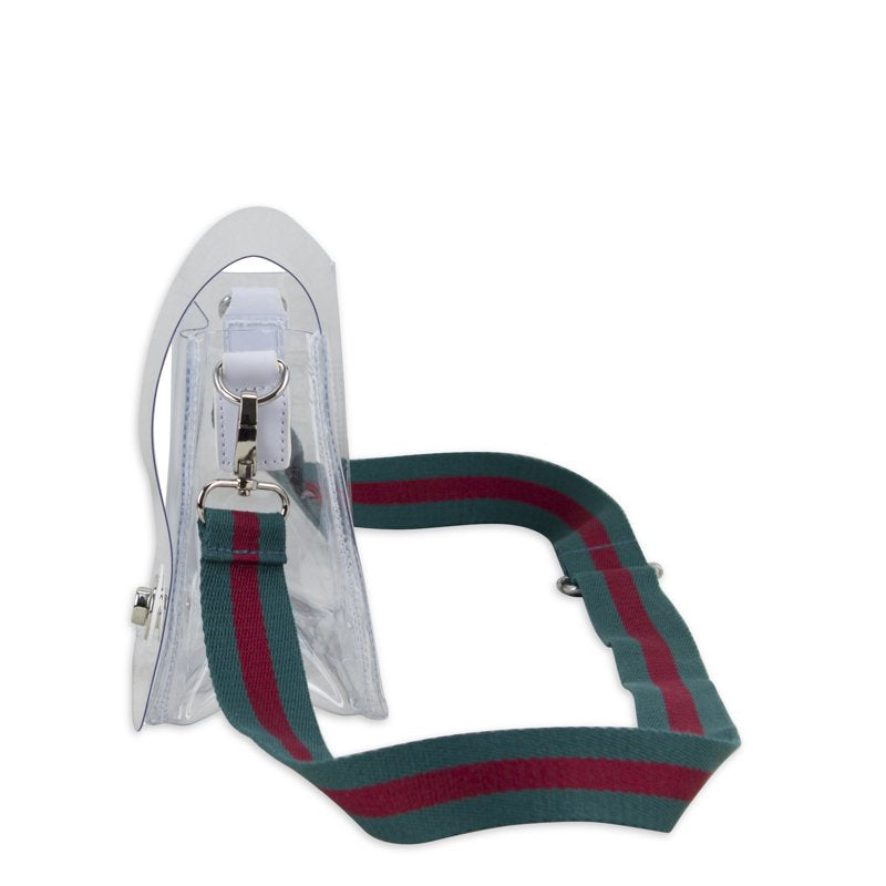 Clear Crossbody Bag with Webbing Strap - Unisex Fashion Accessory