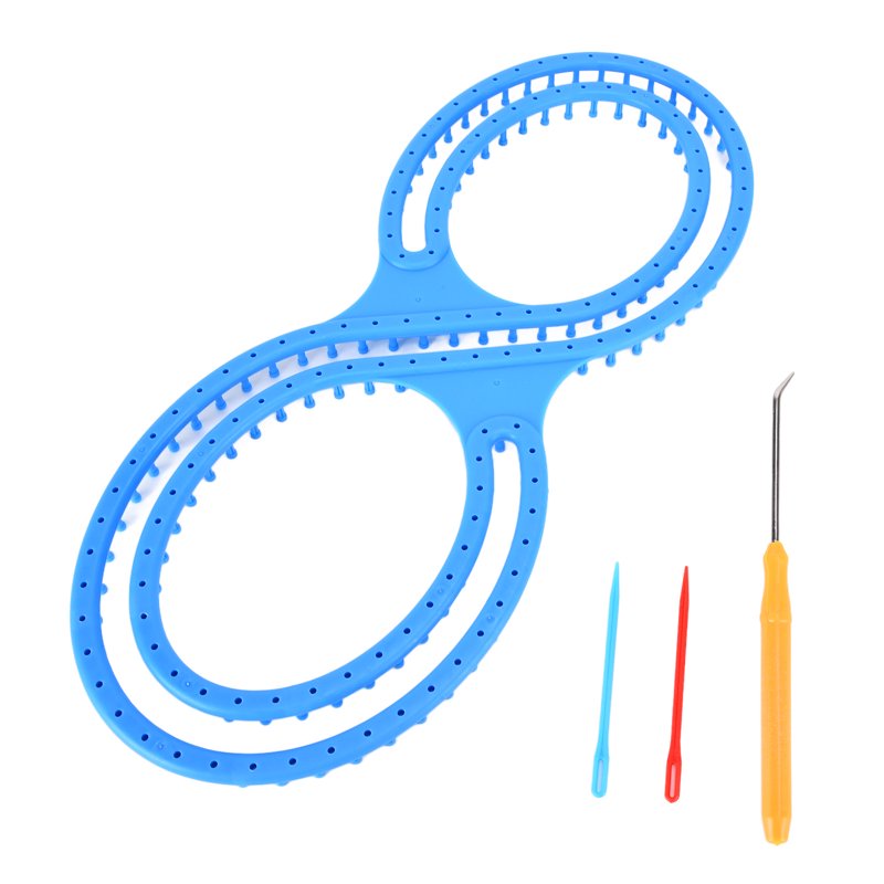 Plastic Knitting Kit with Crochet and Suture - Easy Craft Yarn Set for Scarves, Hats, Socks