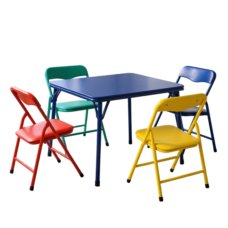Kids Activity Table and Chair Set - Folding Preschool Playroom Furniture for Arts and Learning