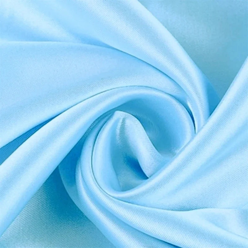 Faux Silk Semi-Sheer Window Curtains 2-Pack Light Blue 84 Inch - Elegant Home Linen