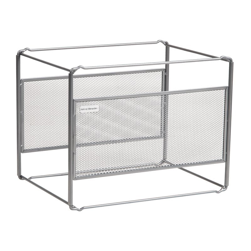 Desktop File Folder Organizer Box for Hanging Files & Mail - Silver & Black