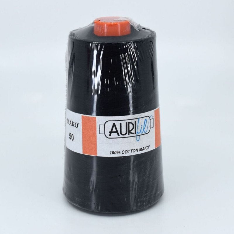 Cotton Sewing Thread Cone 50wt Black 6,452 Yards for Quilting & Crafting