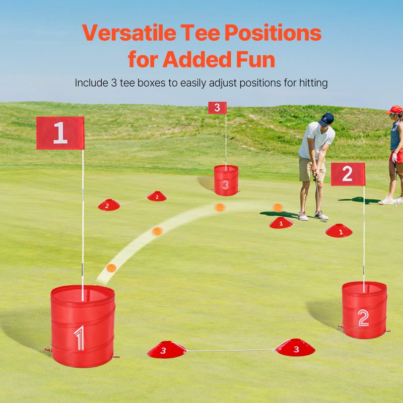 Portable Backyard Golf Game Set for Family & Kids - 3 Hole Lawn Practice Golf