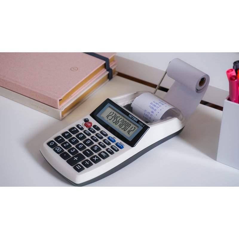 Business Calculator with Large LCD Display and Printing Functionality