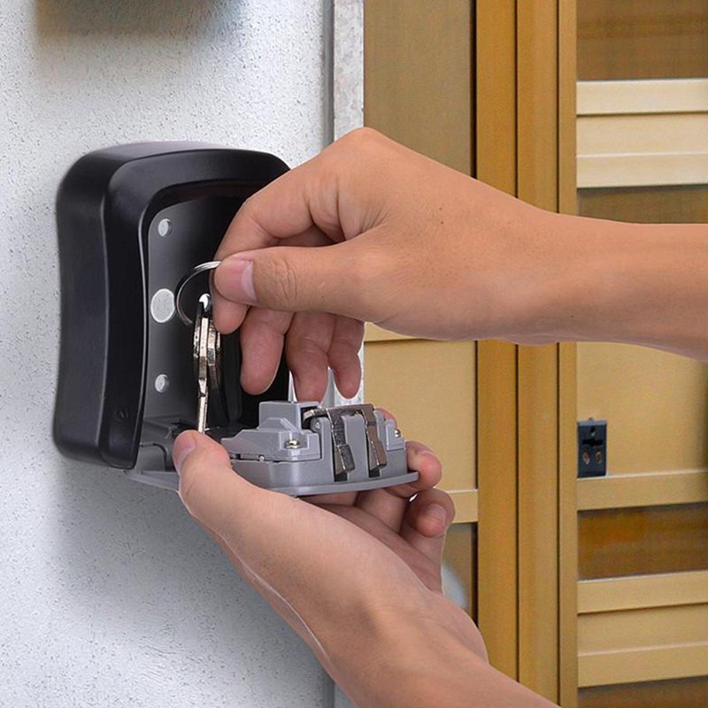 Outdoor Wall Mount Key Safe with 4-Digit Combination Waterproof Security Box