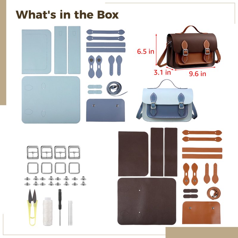 DIY Leather Bag Kit for Handmade Shoulder & Crossbody Bags - All Supplies Included