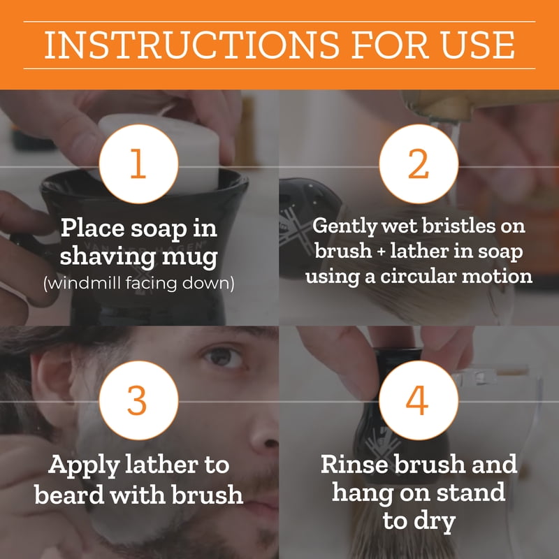 Men's Boar Bristle Shave Set with Soap Mug & Brush - 1 oz Size