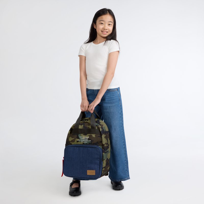 Men's 17-Inch Camo and Denim Fashion Backpack with Organized Compartments