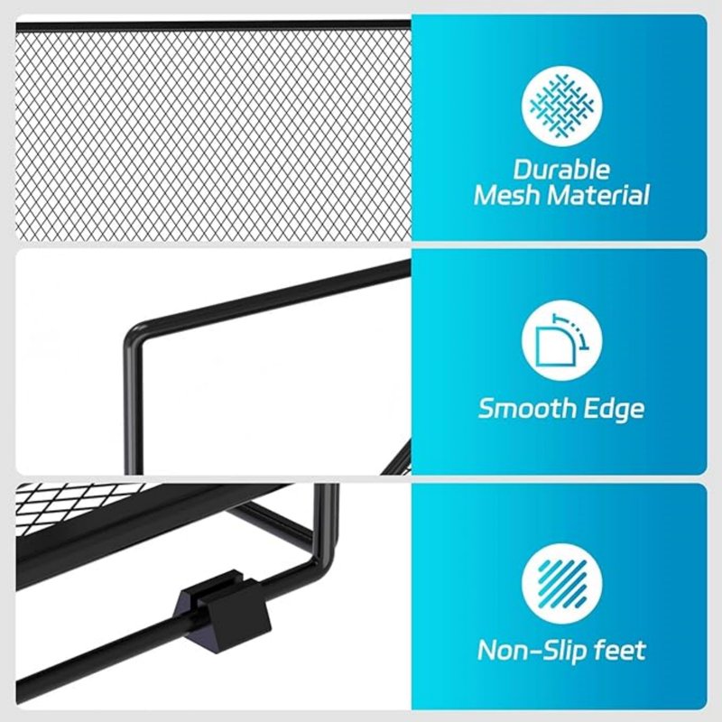 5-Tier Desk Organizer with Pen and Magazine Holders for Office & Home
