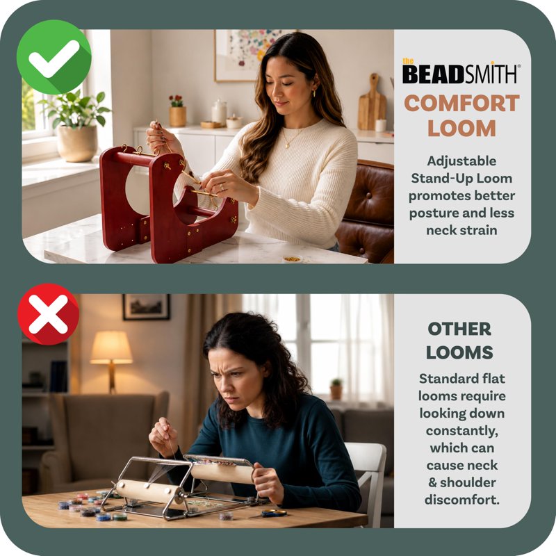 Adjustable Bead Loom with 4 Length Settings - Ergonomic Crafting Tool