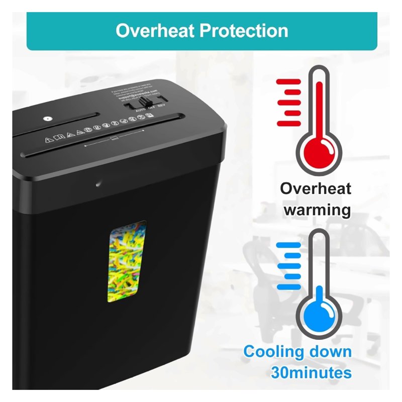 10-Sheet Cross Cut Paper Shredder with CD Credit Card Security Auto Jam Proof Basket